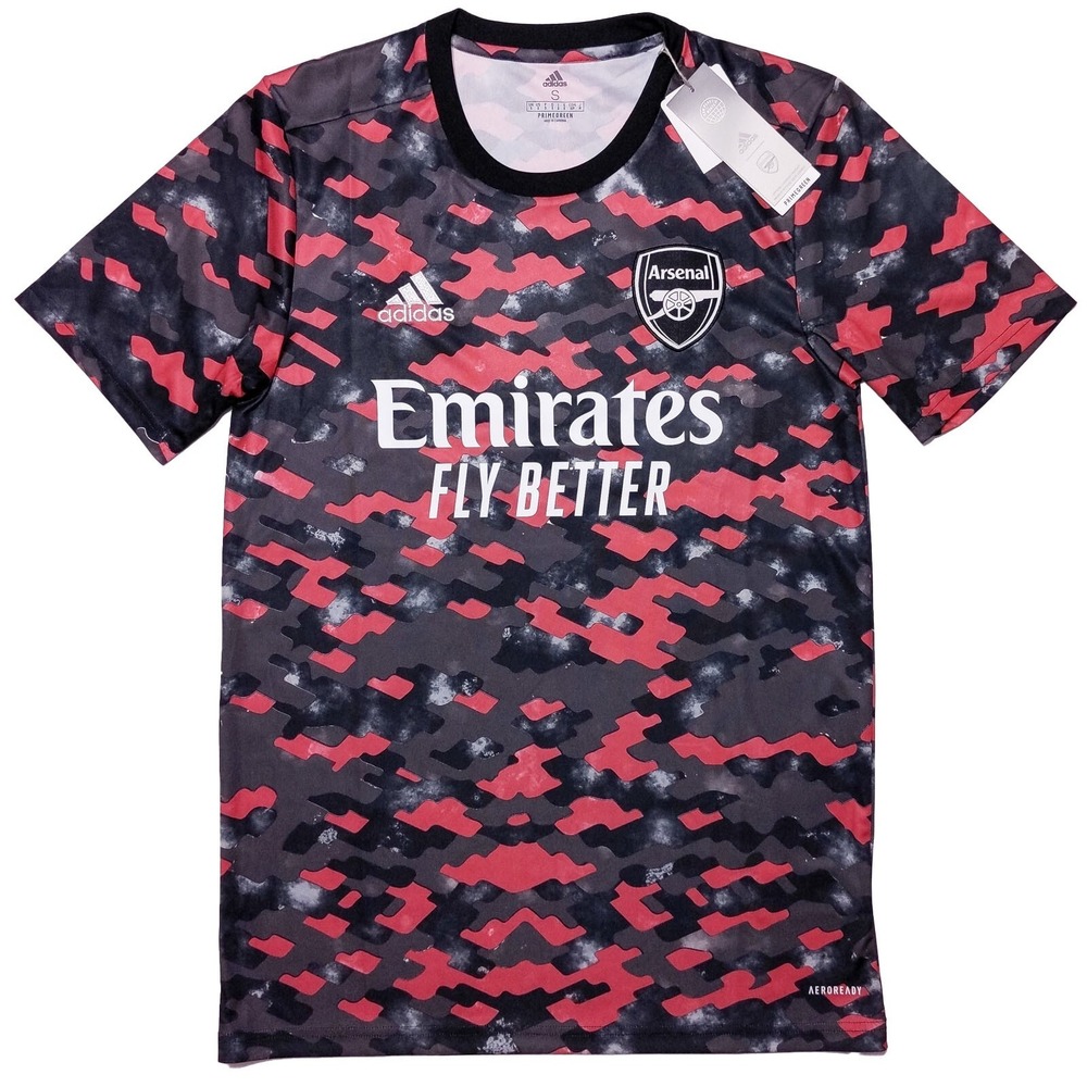 ADIDAS‎ Arsenal 2021 Pre Match Jersey GR4150 Pink Camo Men's Small S ~ New
